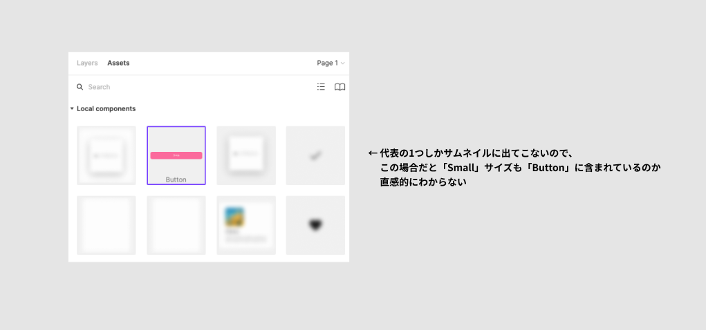 表示されていない見た目のボタンにたどり着くのが難しい